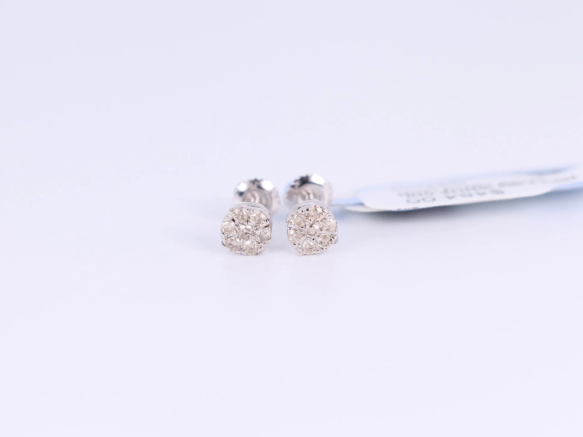 10K White Gold Round Earrings .250Ctw