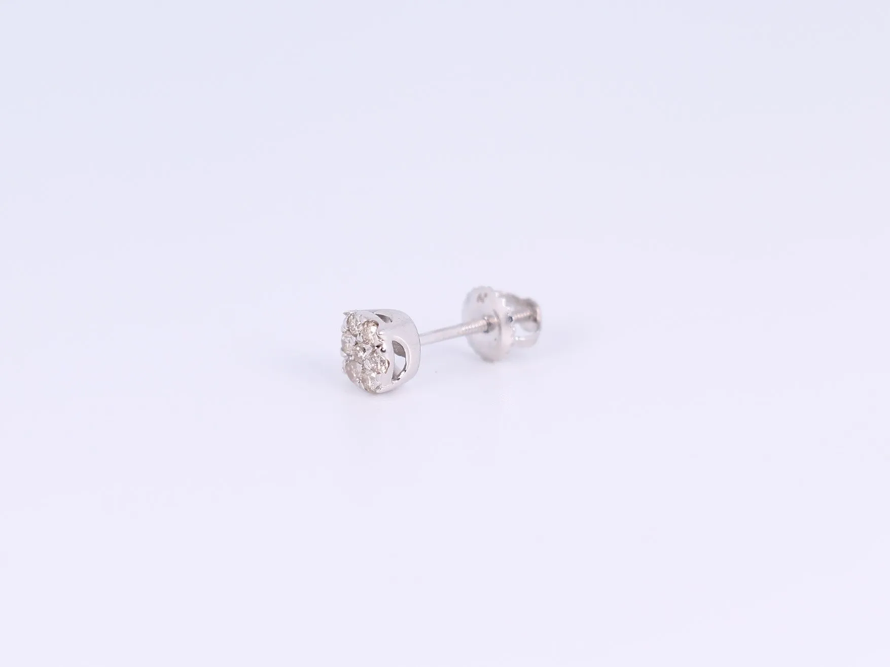 10K White Gold Round Earrings .250Ctw