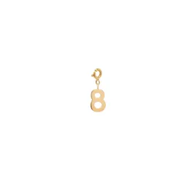 14k Number Charm Pendant on Spring Ring