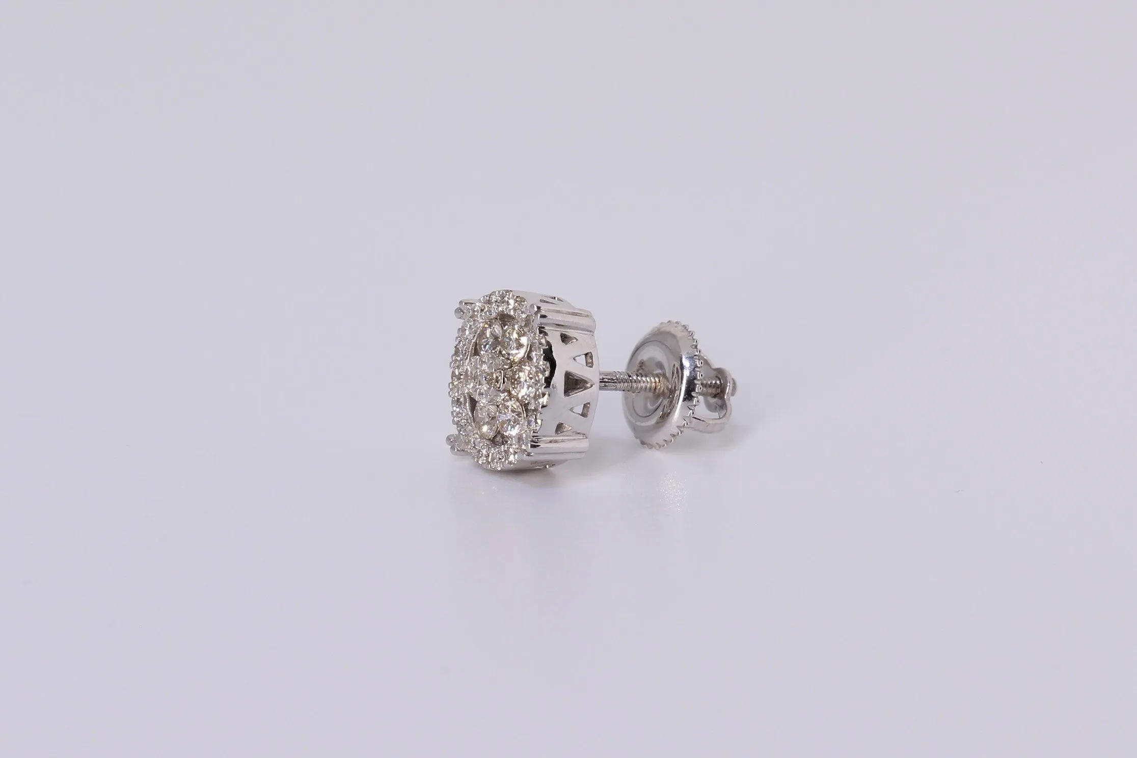 14K White Gold Round Earrings .660Ctw