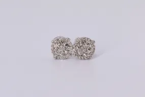 14K White Gold Round Earrings .660Ctw