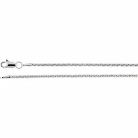 14K White Gold Wheat Chain, 16 inches Long 1.5 mm  - CH971WG