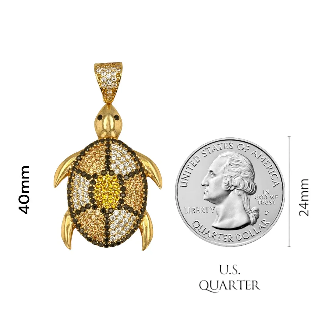 14K Yellow gold turtle pendant-318907