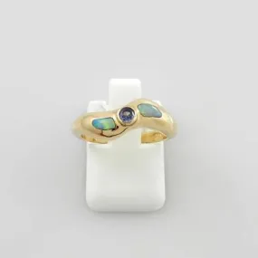 14kt Yellow Gold Tanzanite Opal Ring Size 5.75