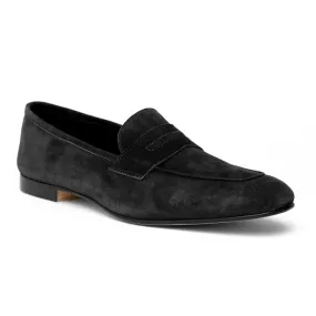 16-100-BLK TASCA Italian Sueded Kid Loafer Black