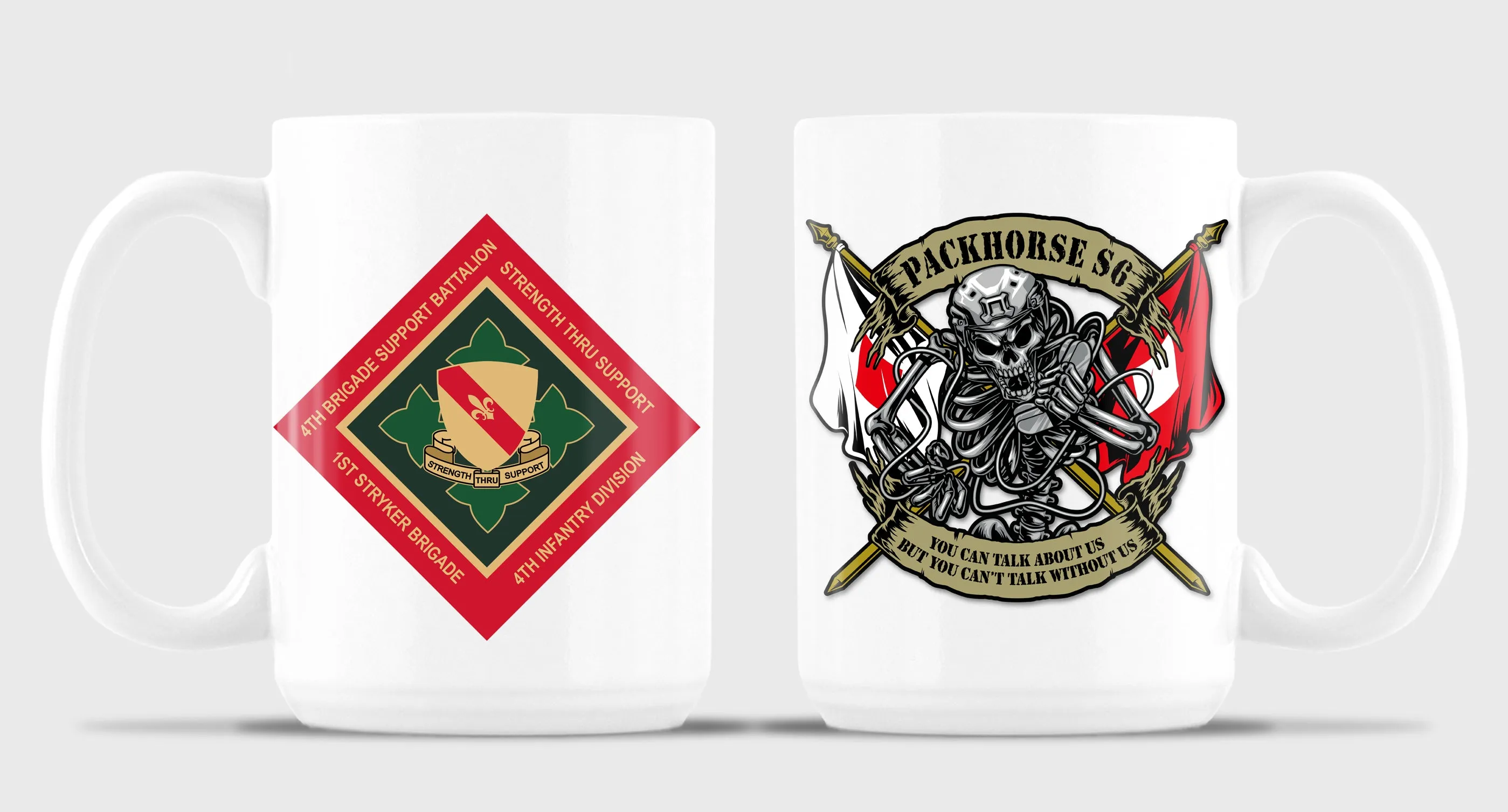 4th BSB S6- All White or White with Black Trim 15oz Coffee Mug.