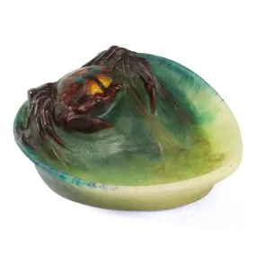 Amalric Walter Small "Crabe" Pate de Verre Vide-Poche Glass Dish