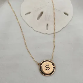 Arrow Coin Initial Necklace