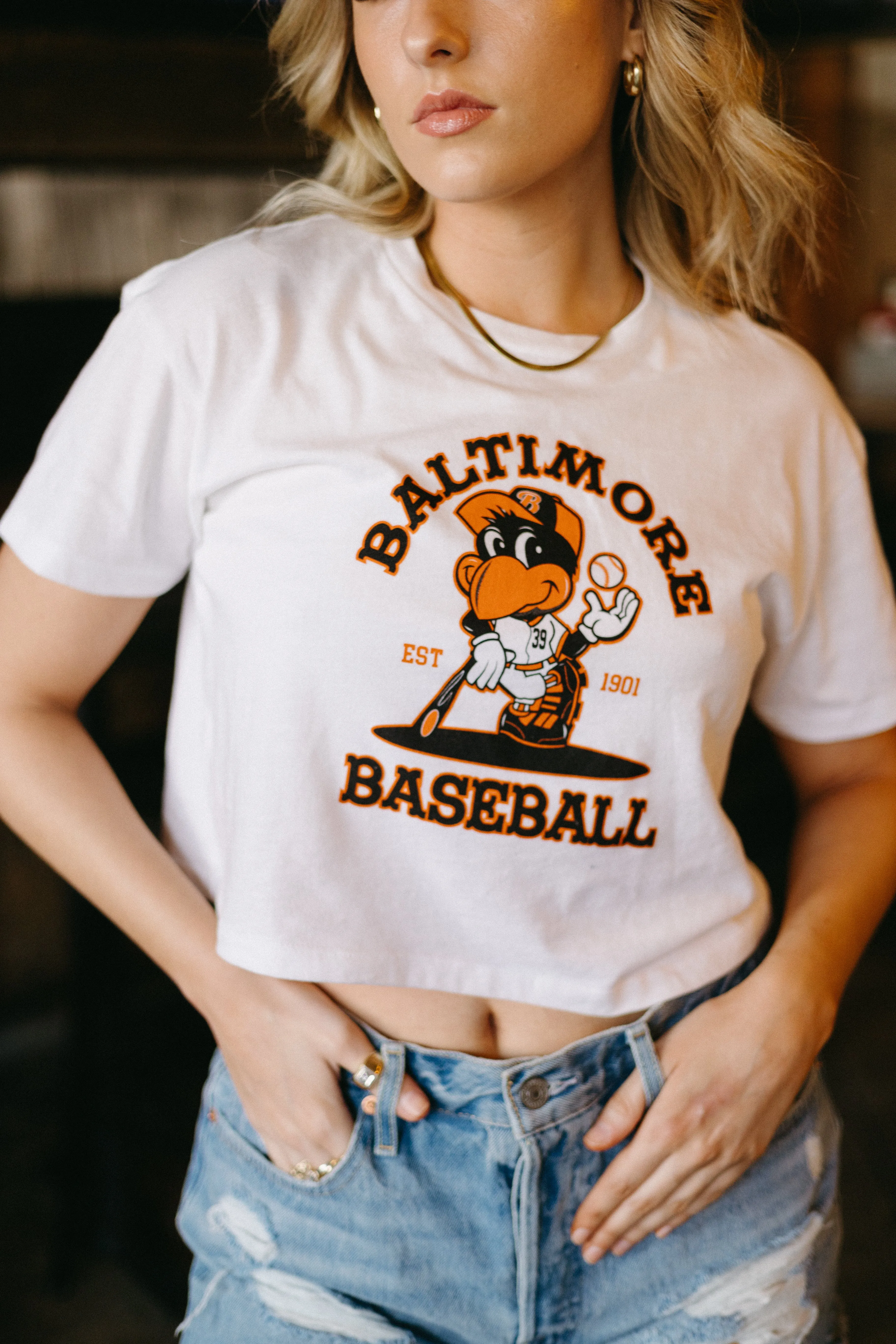 Baltimore Vintage Bird Crop Tee By Brightside