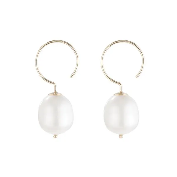 Baroque Pearl Swing Hoop Earrings