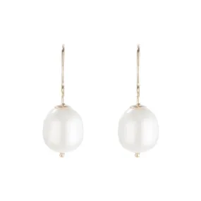 Baroque Pearl Swing Hoop Earrings