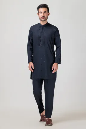 BLACK-BLENDED-Kurta Pajama Trouser - (KSS23-068)