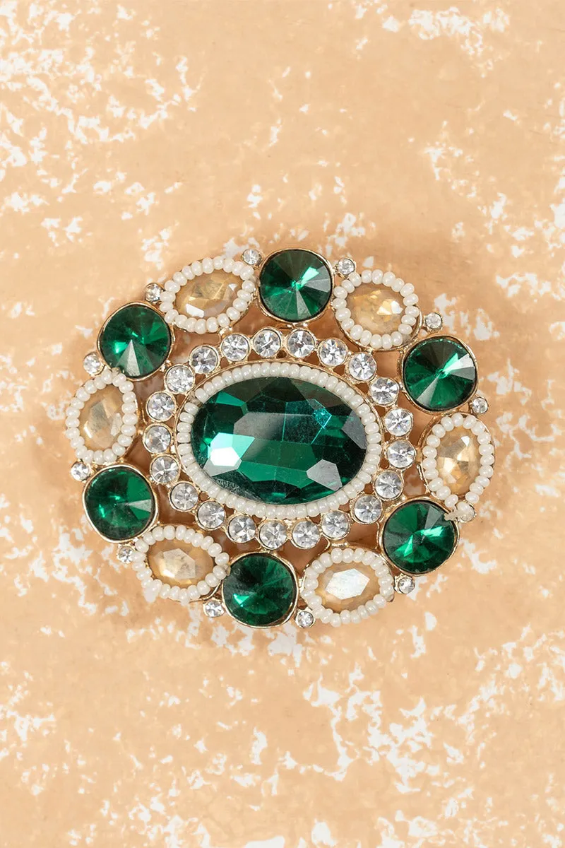 Brooch with pearl and stone detailing