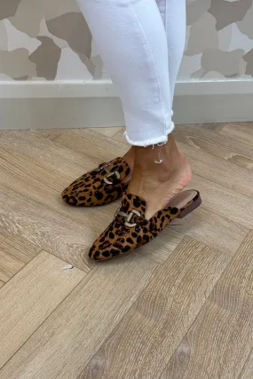 Cathy Mules In Leopard Print