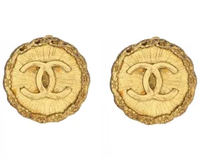 Chanel 1995 CC Button Earrings