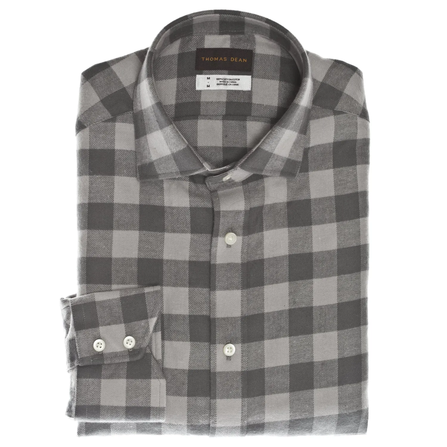 Charcoal Plaid Button Down Sport Shirt