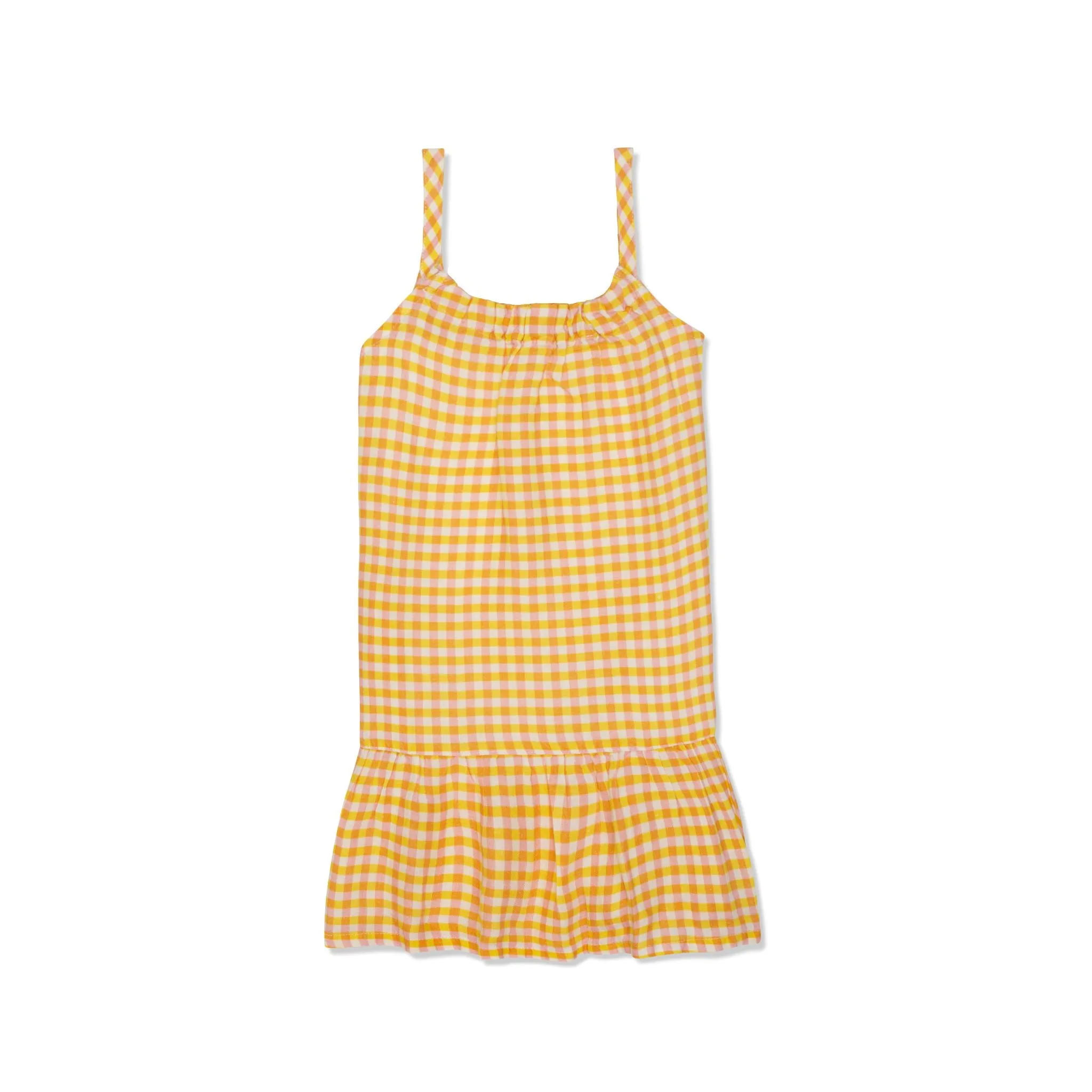 Checkered Linen Kid Dress