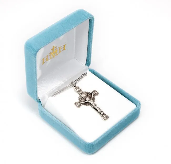 Cherub Design Sterling Silver Crucifix