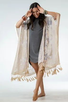 Crushin' On You Velvet Kimono - Nude