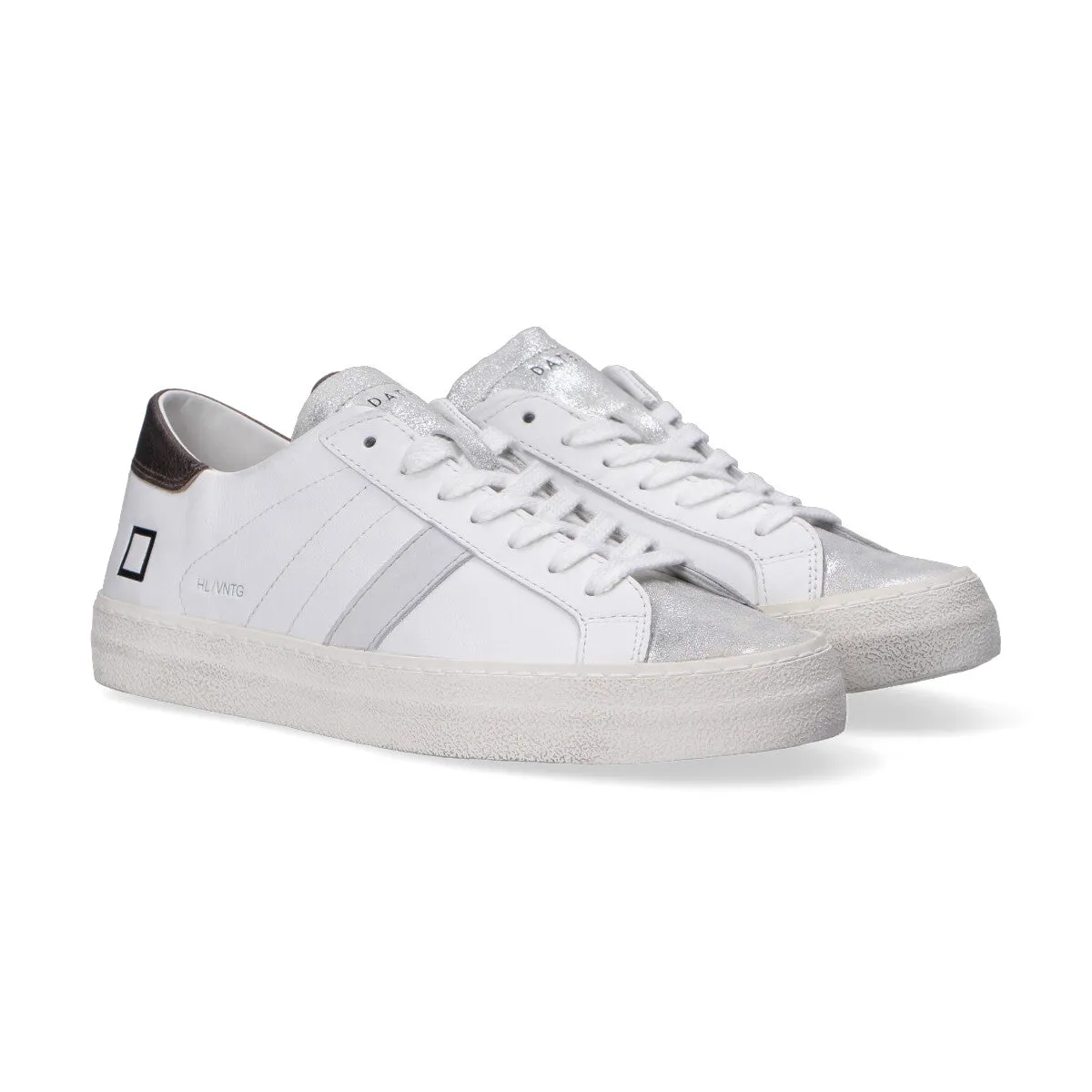 D.A.T.E. sneaker Hill Low vintage calf white bronz