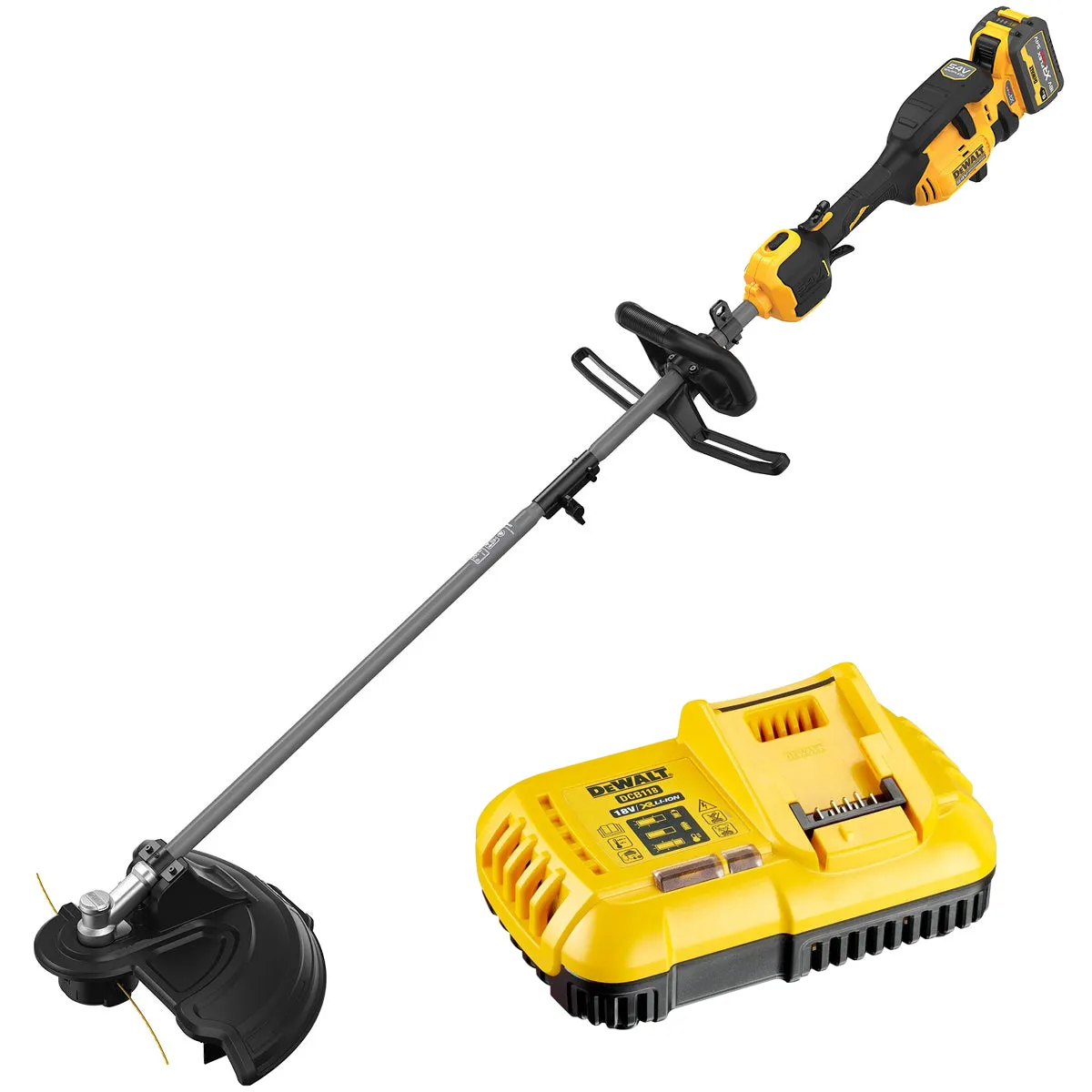 Dewalt DCMAS5713X1 54V Flexvolt Split Boom Head String Trimmer with 1 x 9.0Ah Battery & Charger