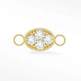 Diamond Connectors Oval 14K Yellow for Permanent Jewelry