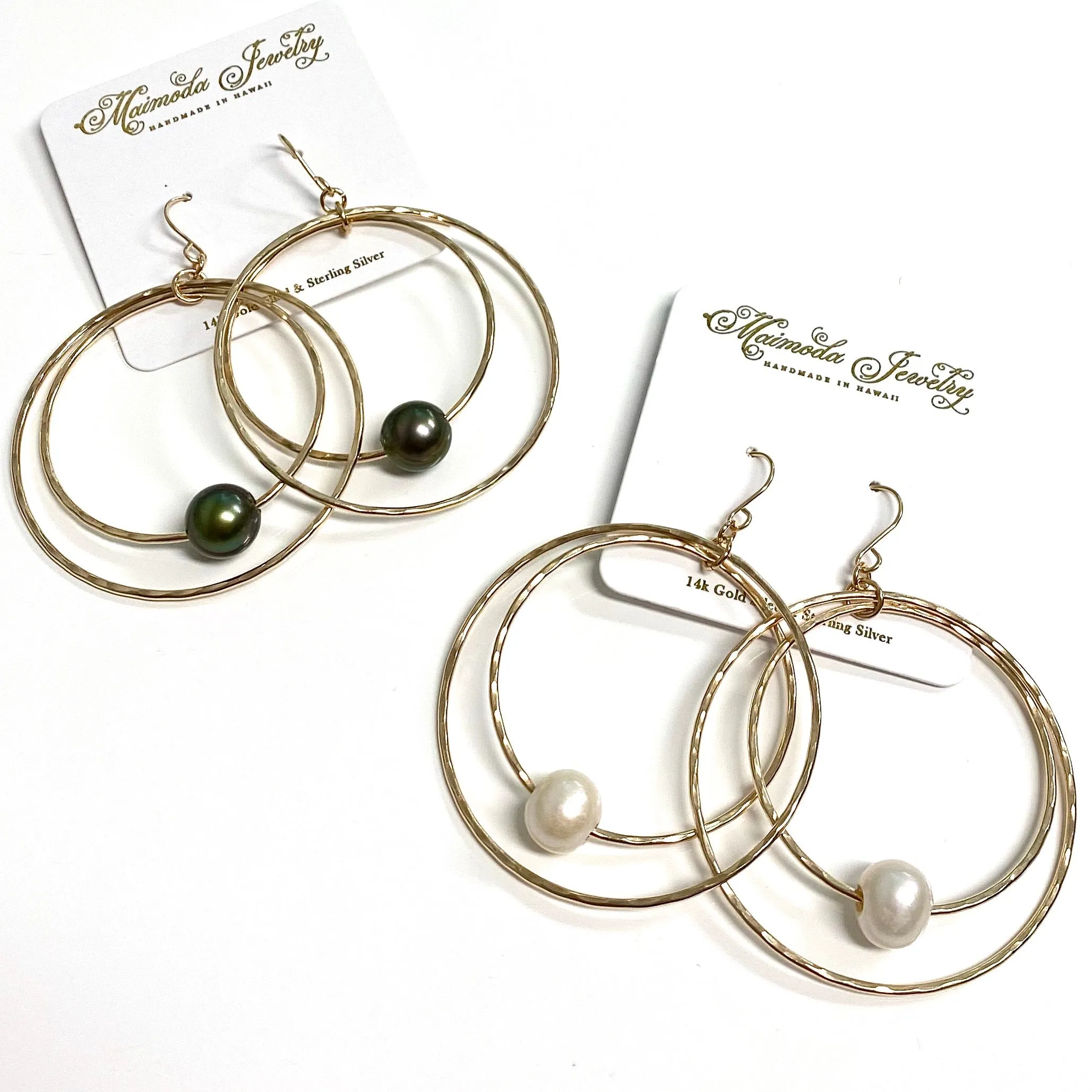 Earrings MOMILANI - white Edison pearls (R585)