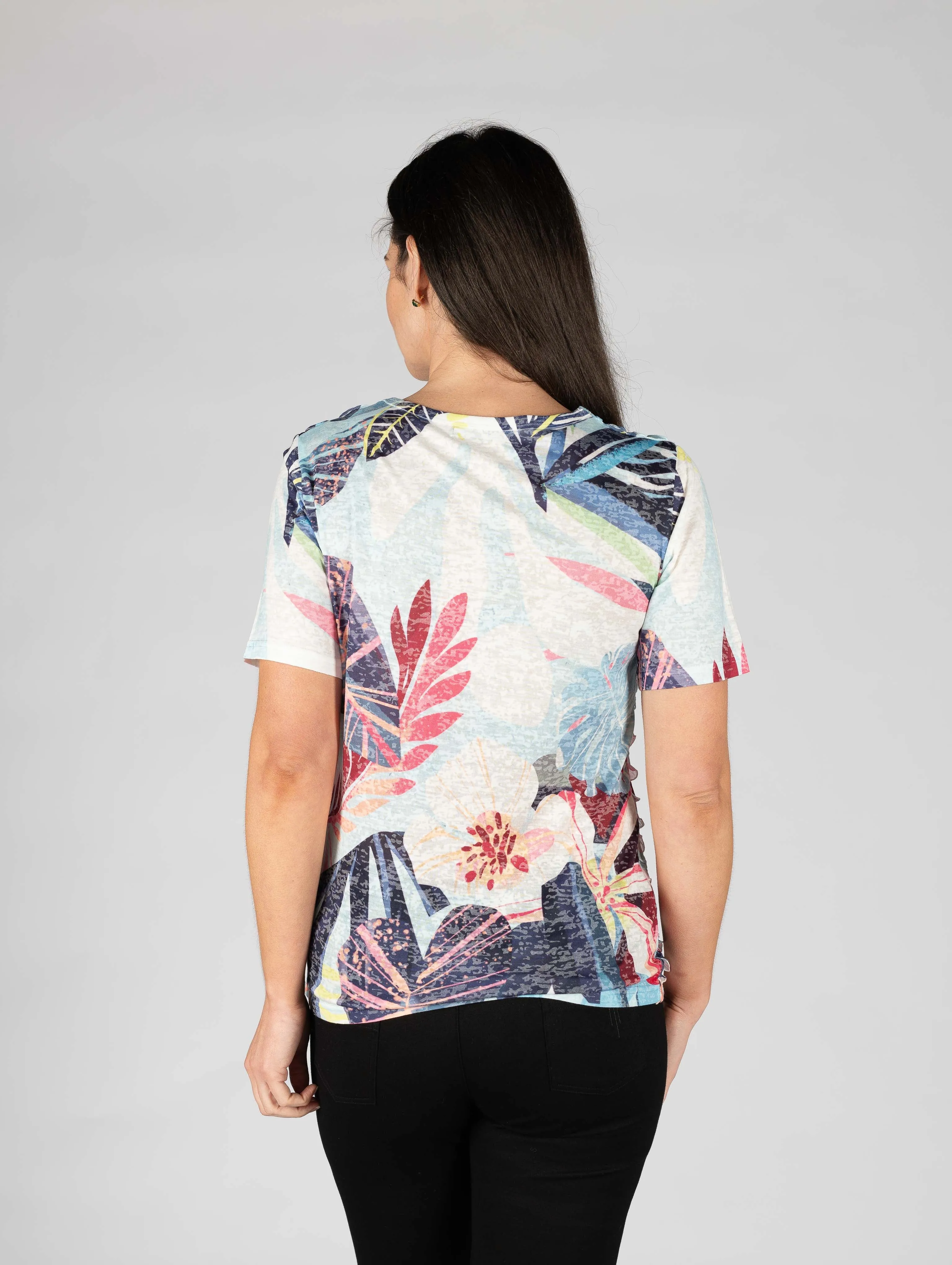 Floral Print Longline Blouse