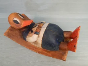 Folk Art Wooden Rocking Duck - Vintage Condition