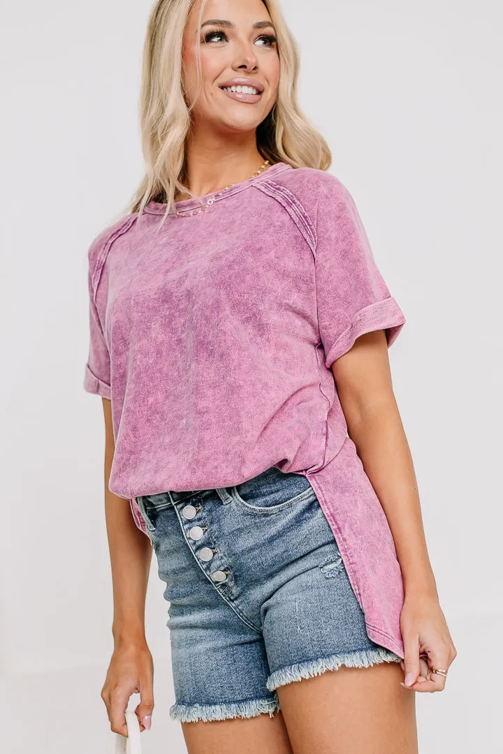 French Terry Pullover Top | Light Plum