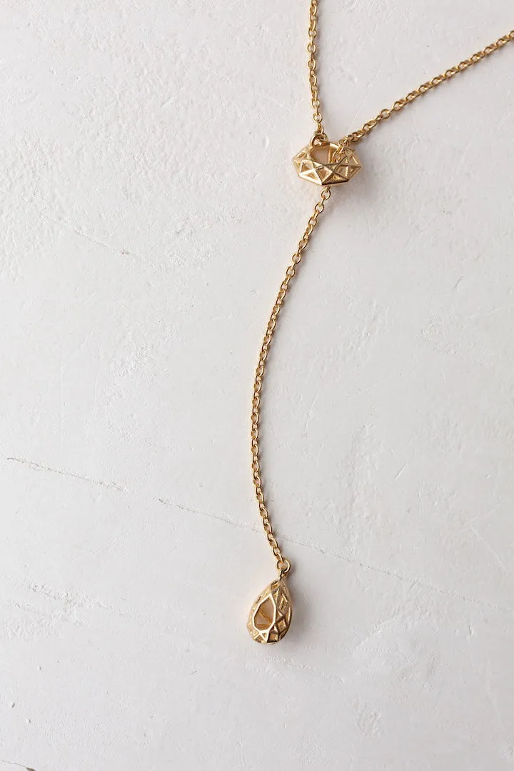 Gemma Lariat Necklace