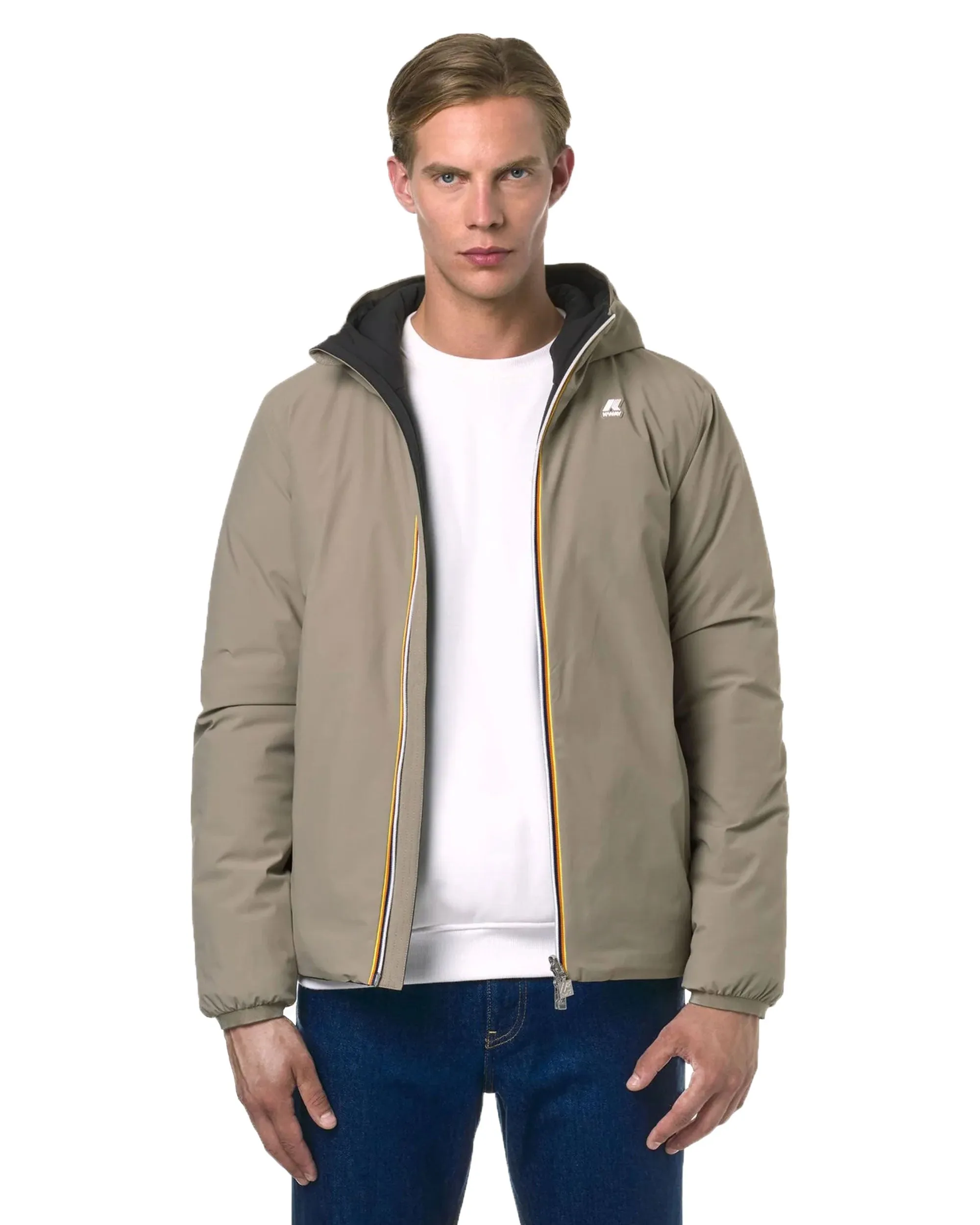 Giacca Uomo K-Way Jack Warm Double Beige Nero