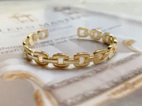 Gold link Cuff Bracelet