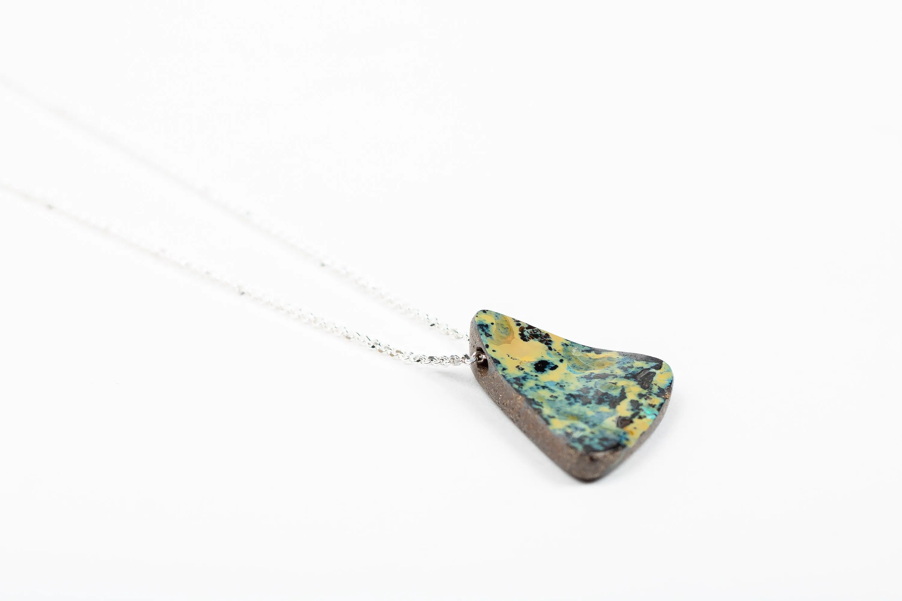 Green And Yellow Boulder Opal Necklace