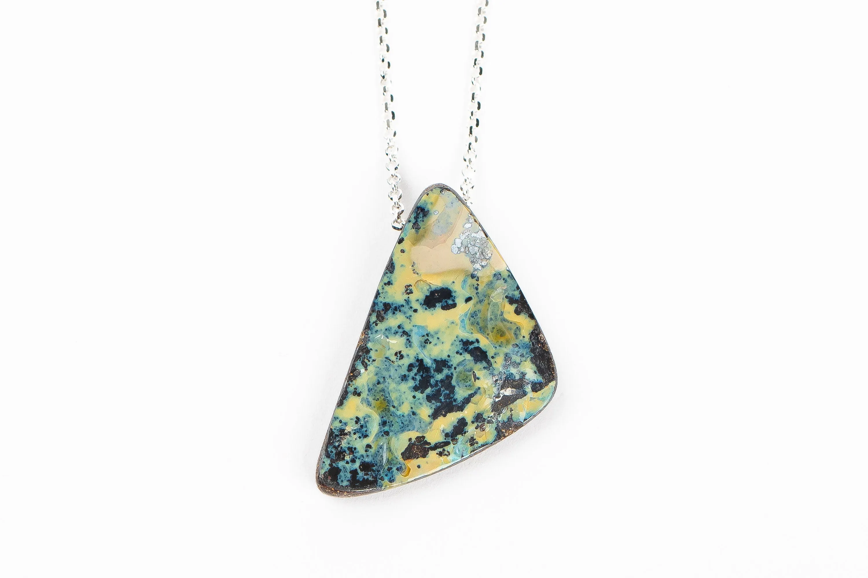 Green And Yellow Boulder Opal Necklace