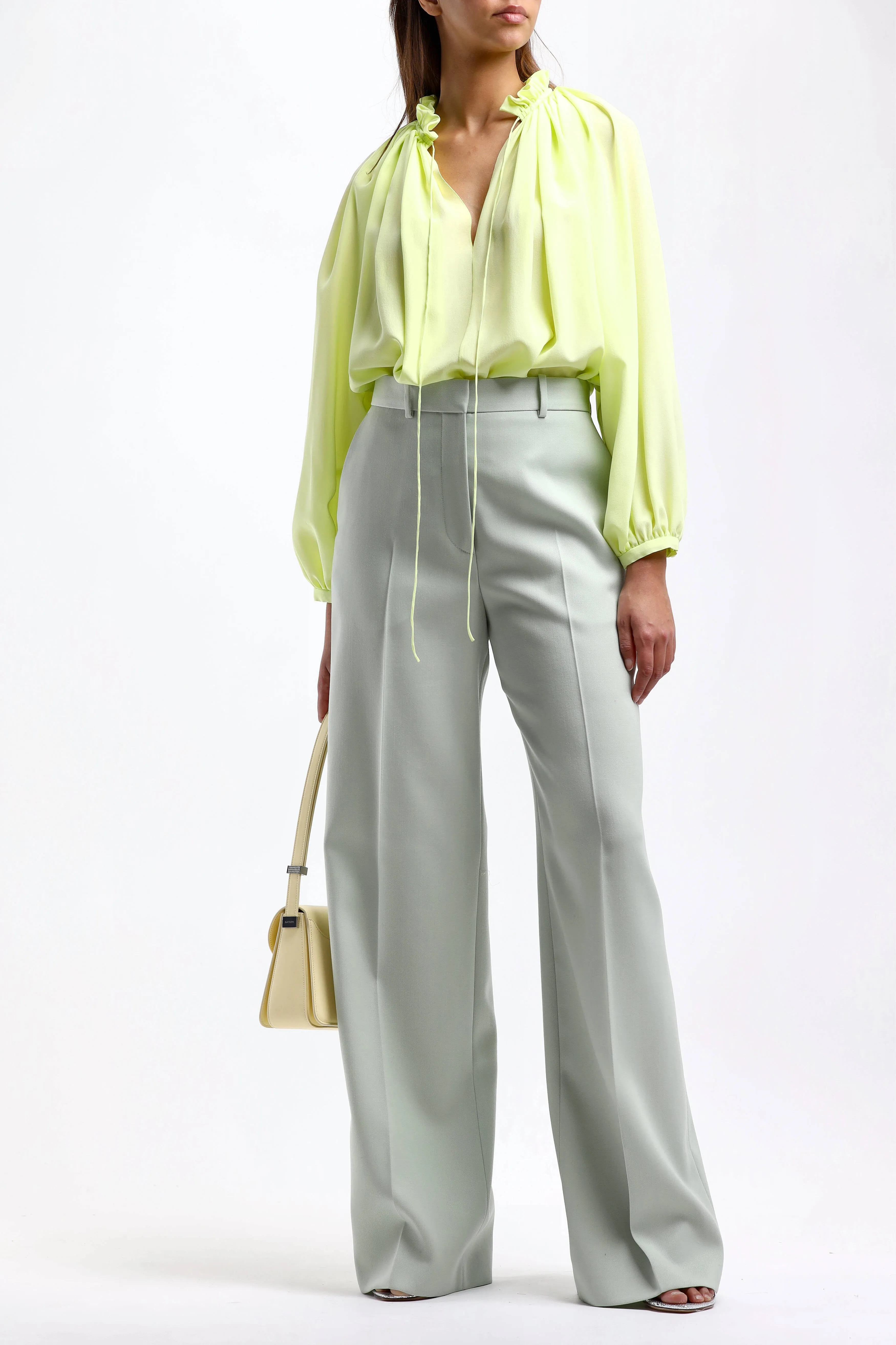 Hose Wide Leg Tailored in Sage