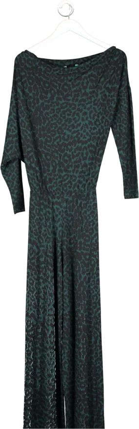 jayde Green Animal Print Jumpsuit UK XS