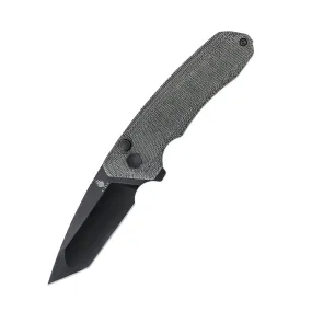 Kizer Mad Tanto Button Lock Knife Black Micarta Handle V4602C1 (3.31 Black)