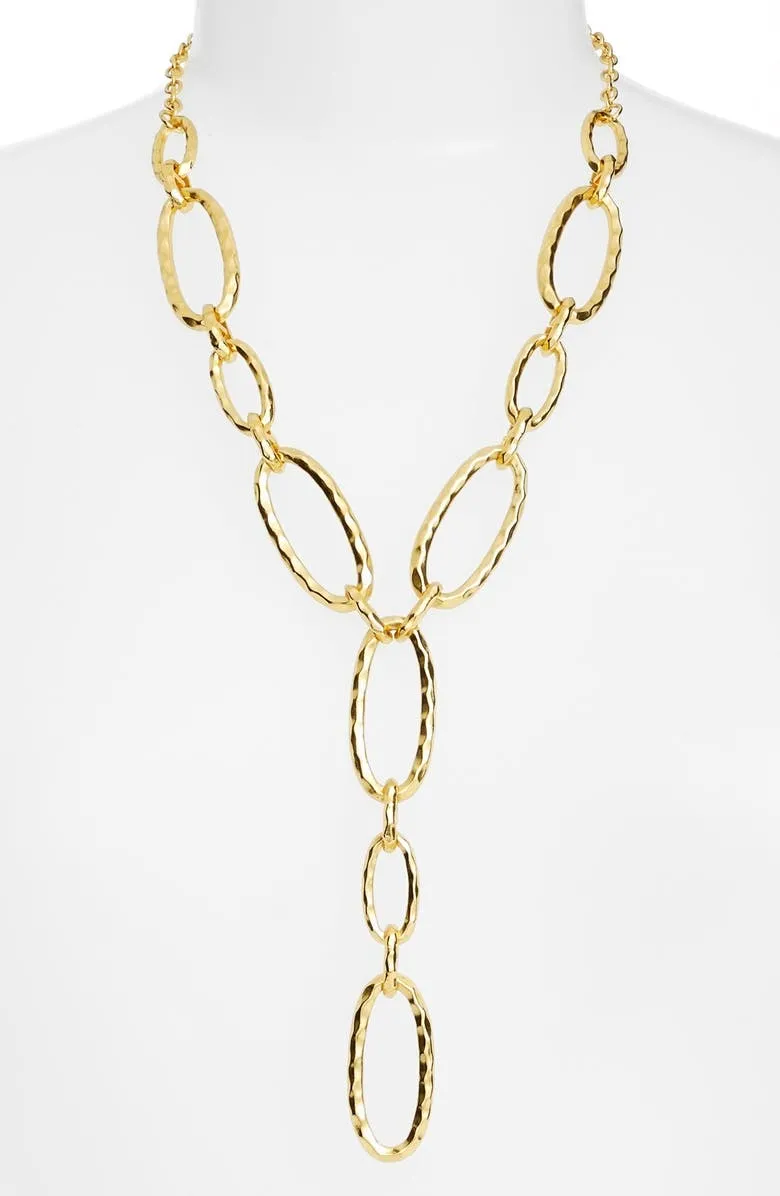 Large oval links Y Necklace