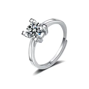 Letter H Square Moissanite Ring