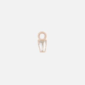 Linda Tapered Baguette Charm - 14K ROSE - White Topaz