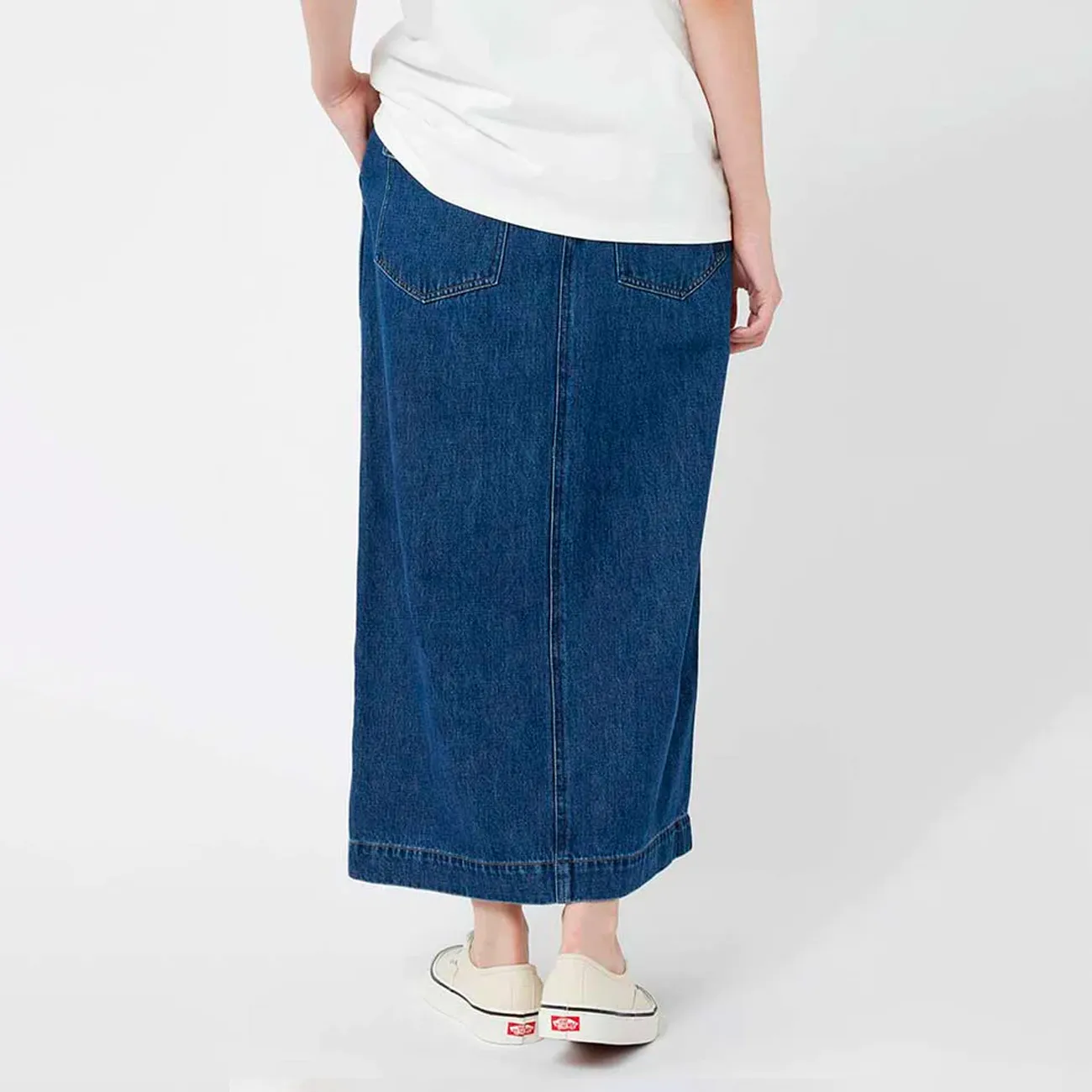 LONG DENIM SKIRT DARK INDIGO