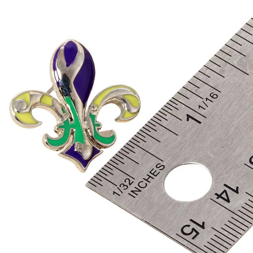 Mardi Gras Fleur De Lis Stud Earrings