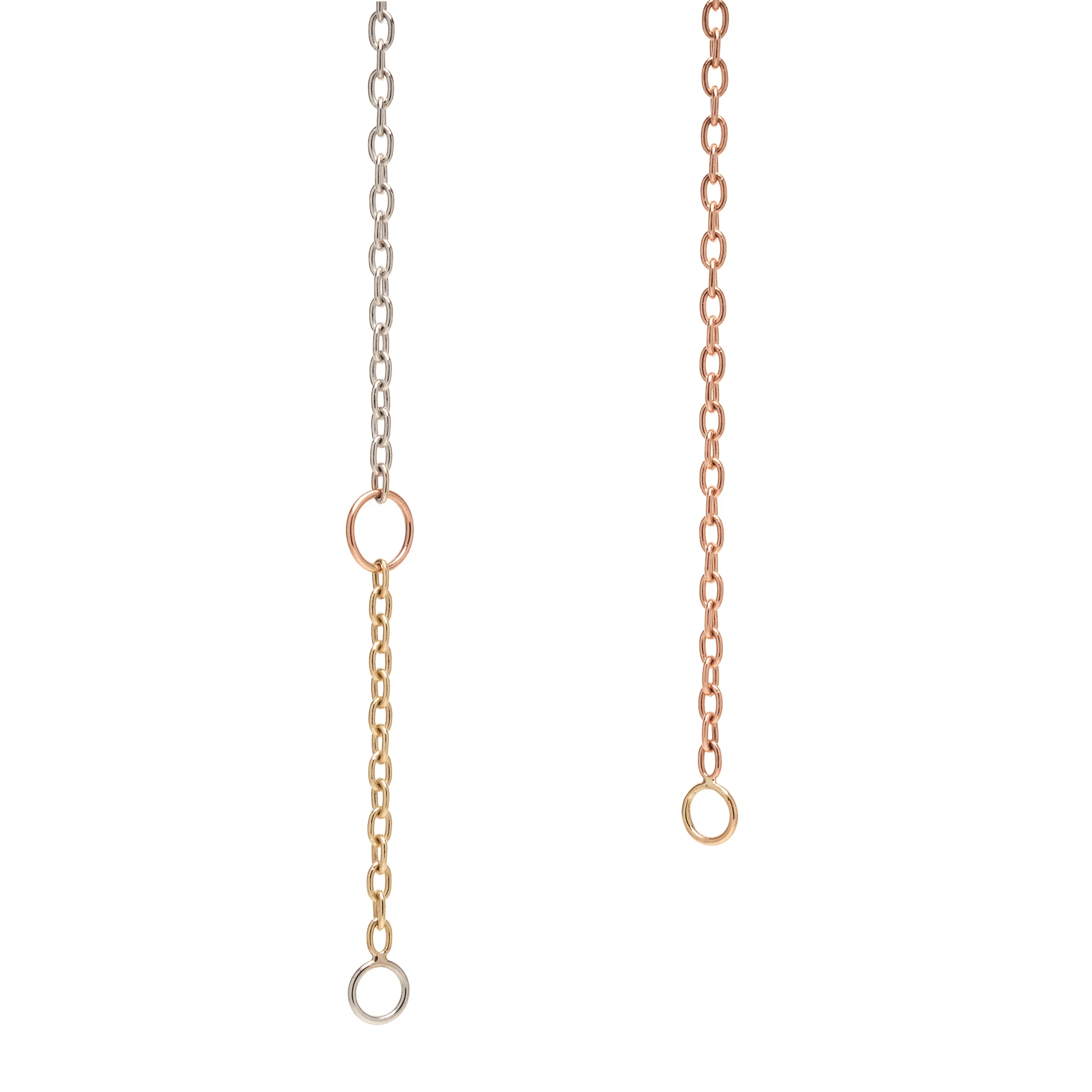 Marla Aaron 14k Mixed Gold 3x3 Pulley Chain - 16/18