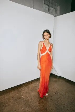 Meet Me On The Dance Floor Bias Cut Maxi Dress Orange