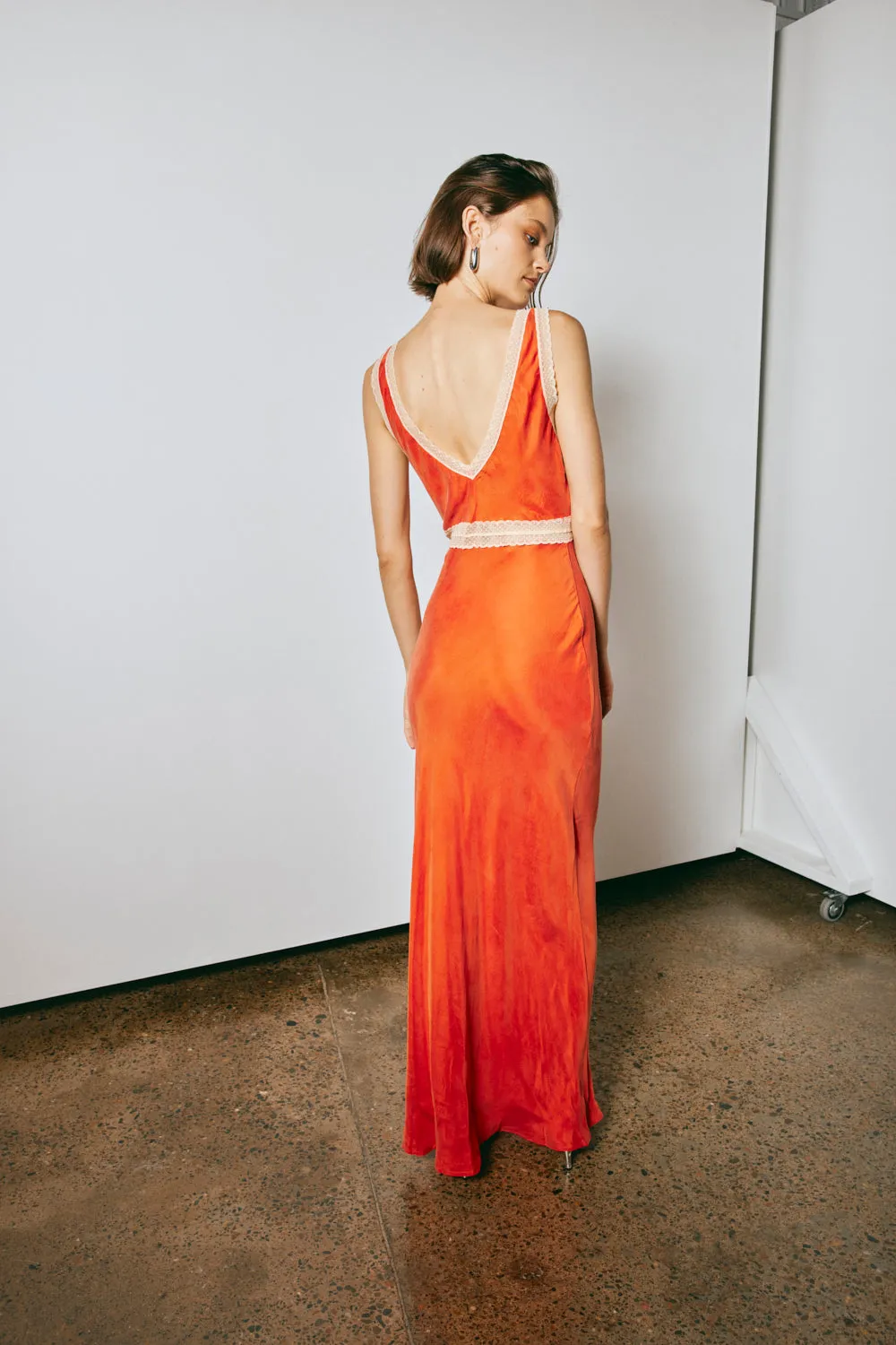 Meet Me On The Dance Floor Bias Cut Maxi Dress Orange