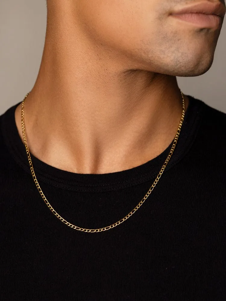 Men's Gold Figaro Chain in 3mm