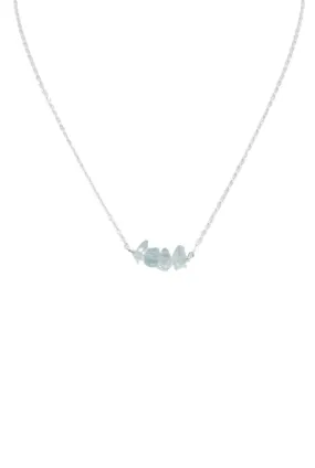 Michelle Bar Necklace in Aquamarine