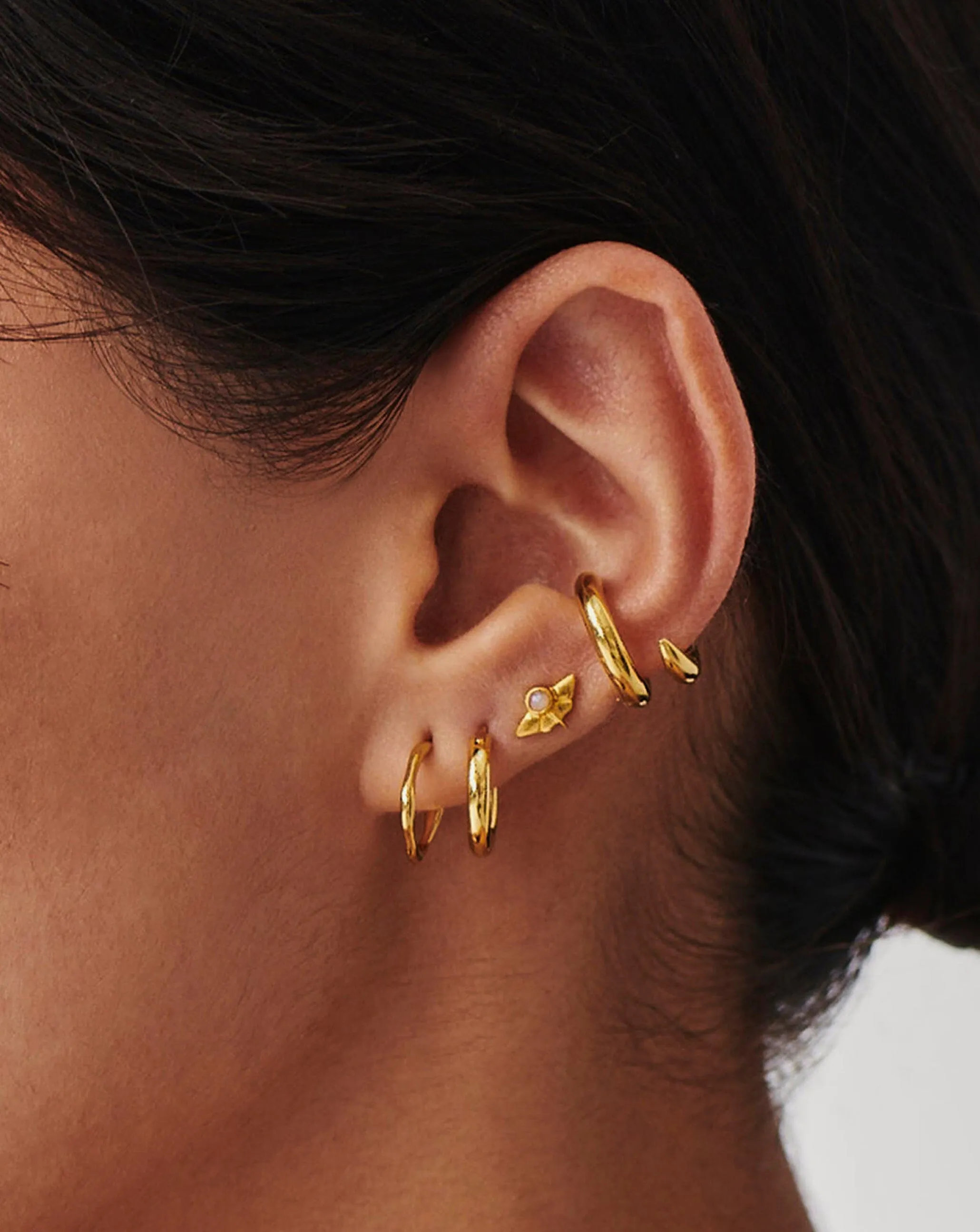 Mini Molten Hoop Earrings | 18ct Gold Plated Vermeil