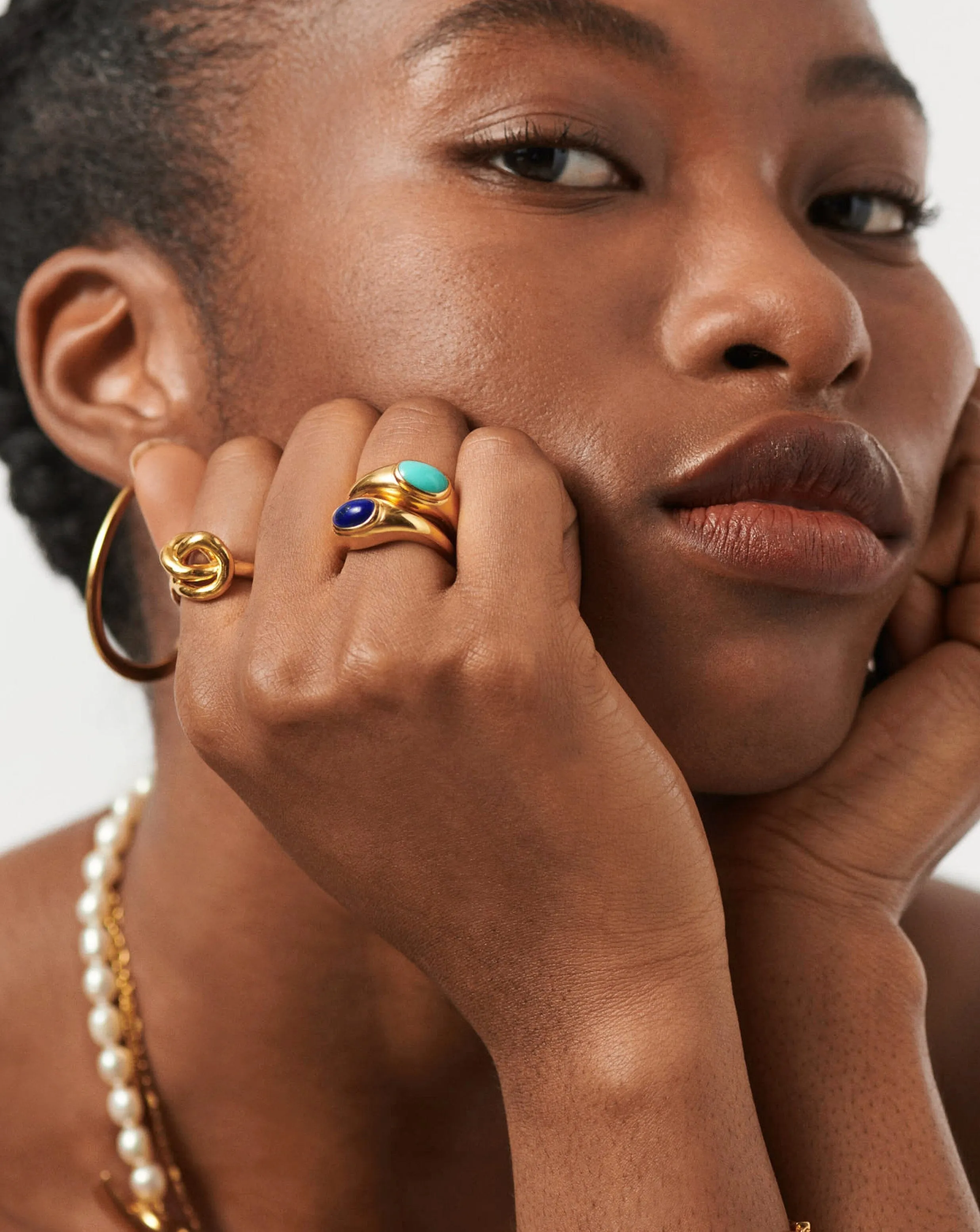 Molten Gemstone Ring | 18ct Gold Plated Vermeil/Lapis